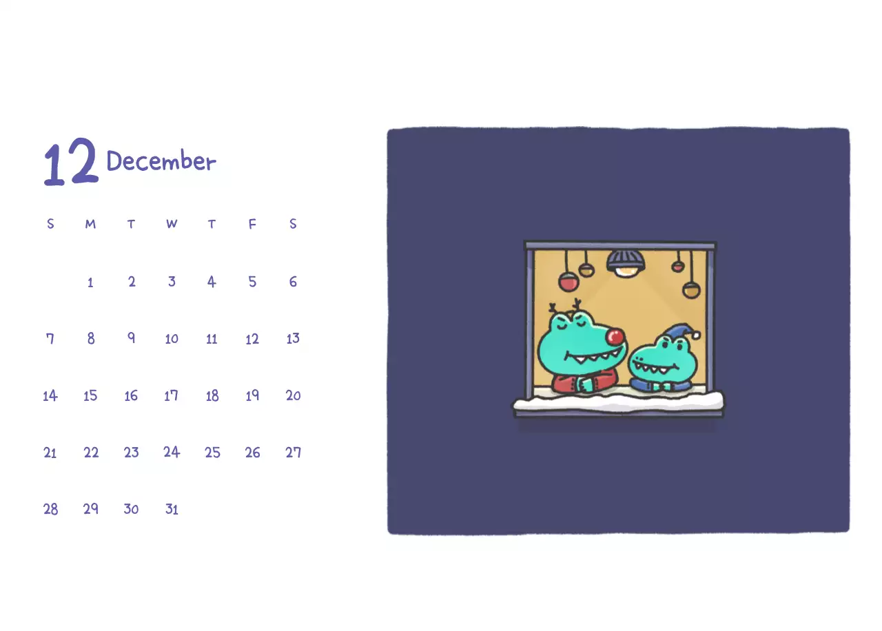 A calendar with a cute Argo illustration concept