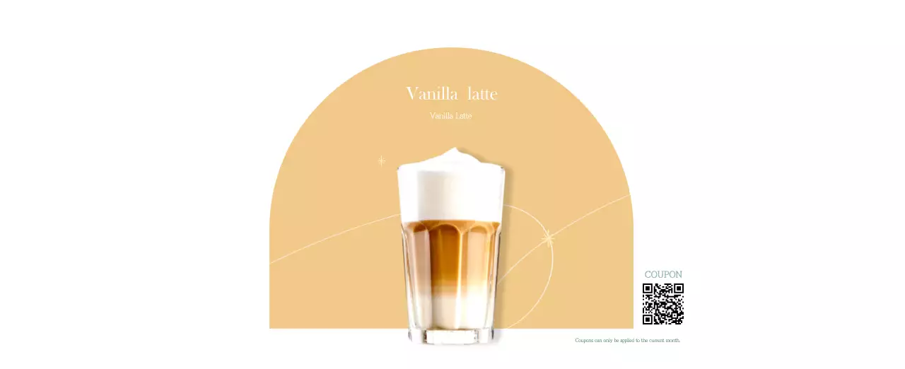 A modern cafe calendar with drink of the month recommendations