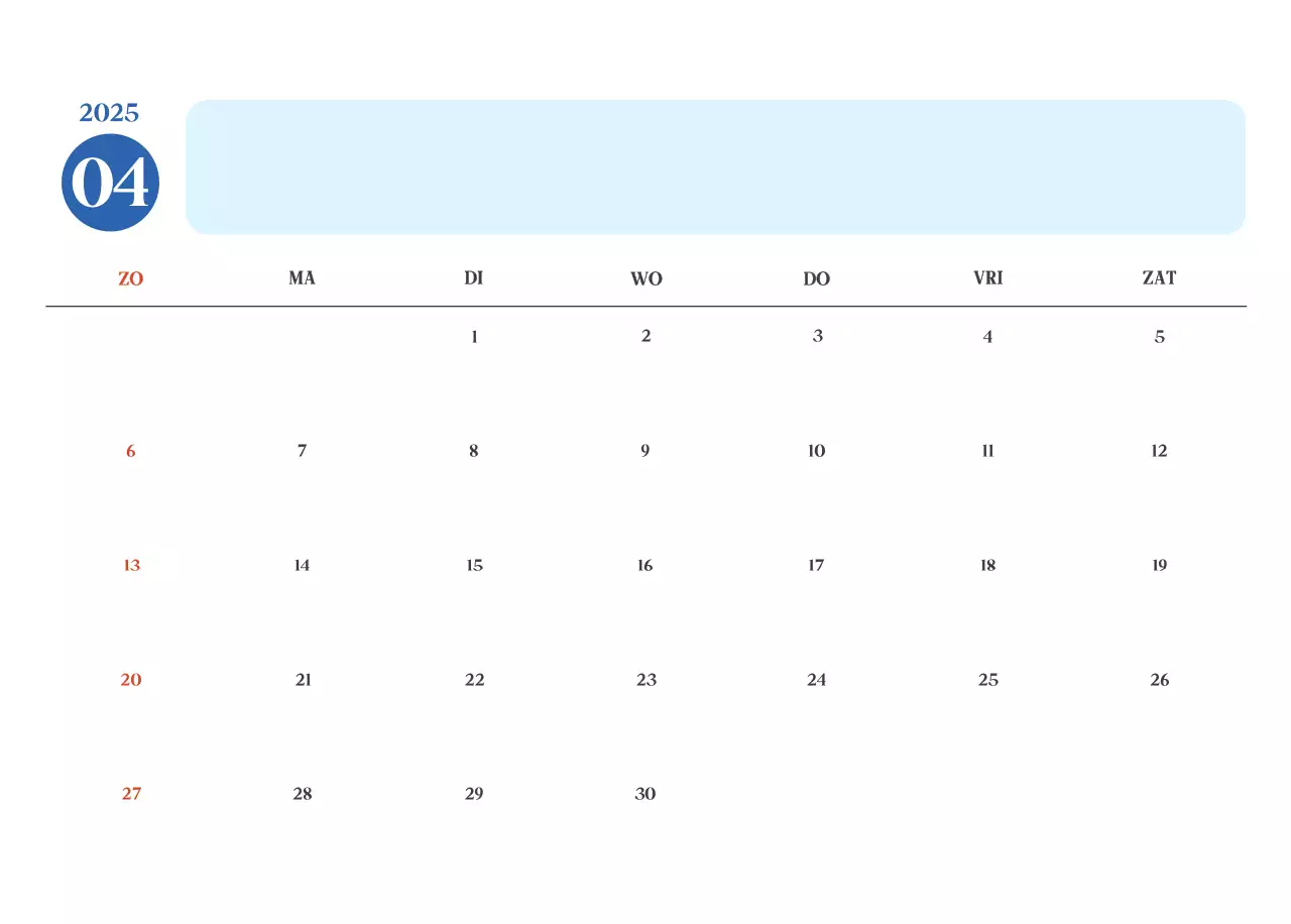 Blauwe moderne ziekenhuiskalender