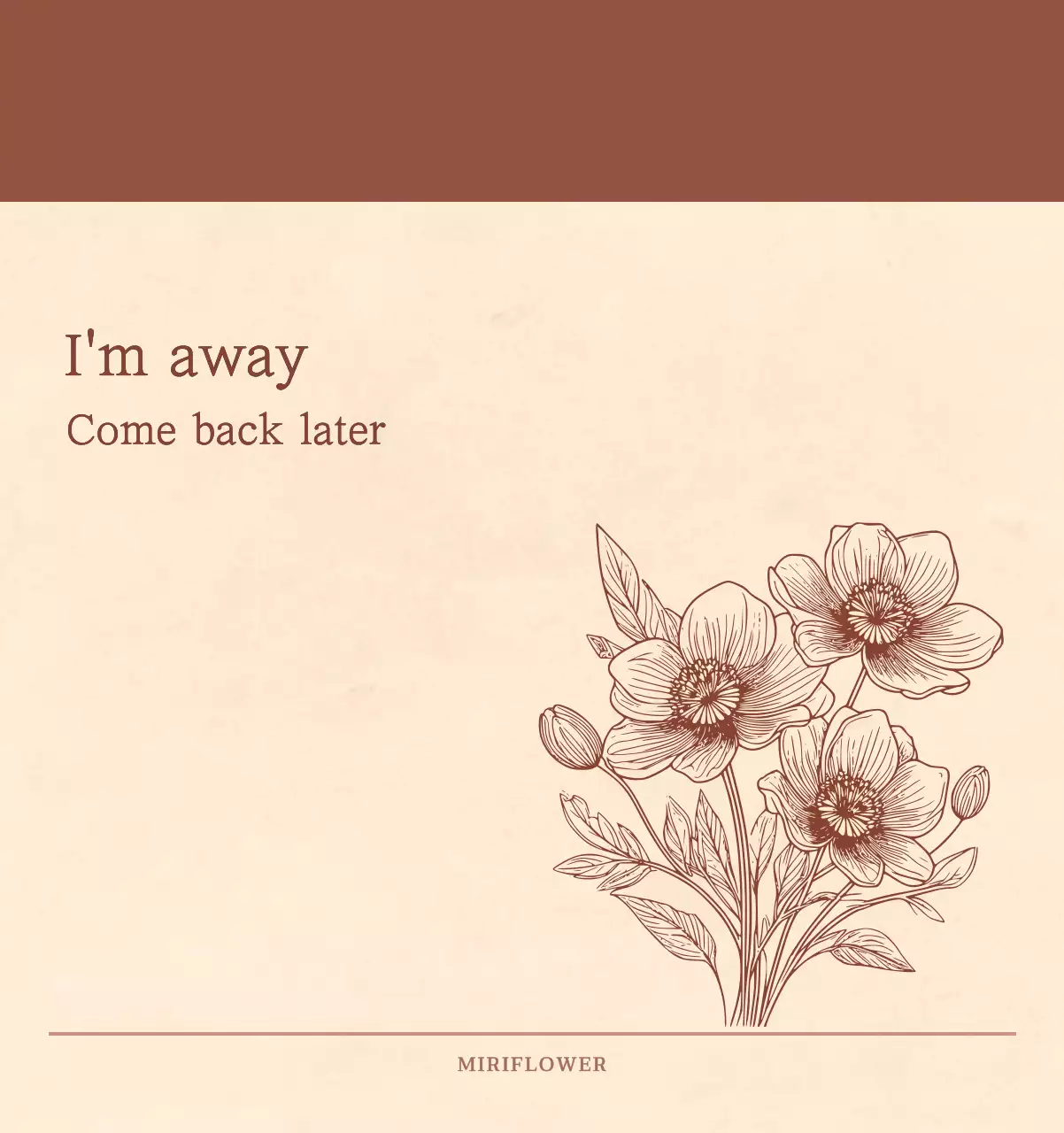 Kalender toko bunga sentimental dengan konsep kertas tenun berwarna coklat muda dan coklat