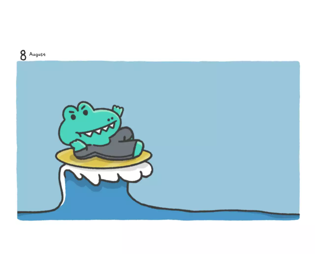 Ein Kalender mit einem niedlichen Ago-Illustrationskonzept