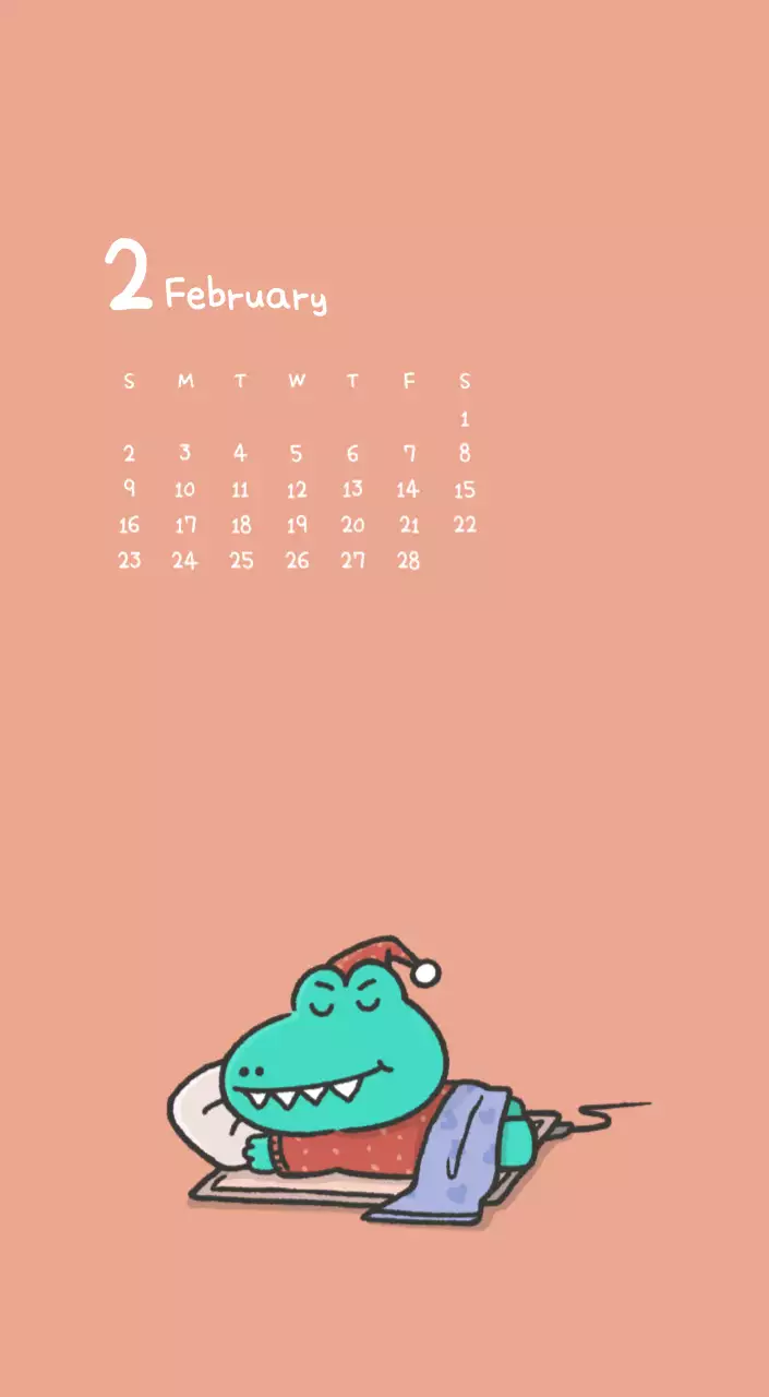 かわいいアゴイラストコンセプトのカレンダー