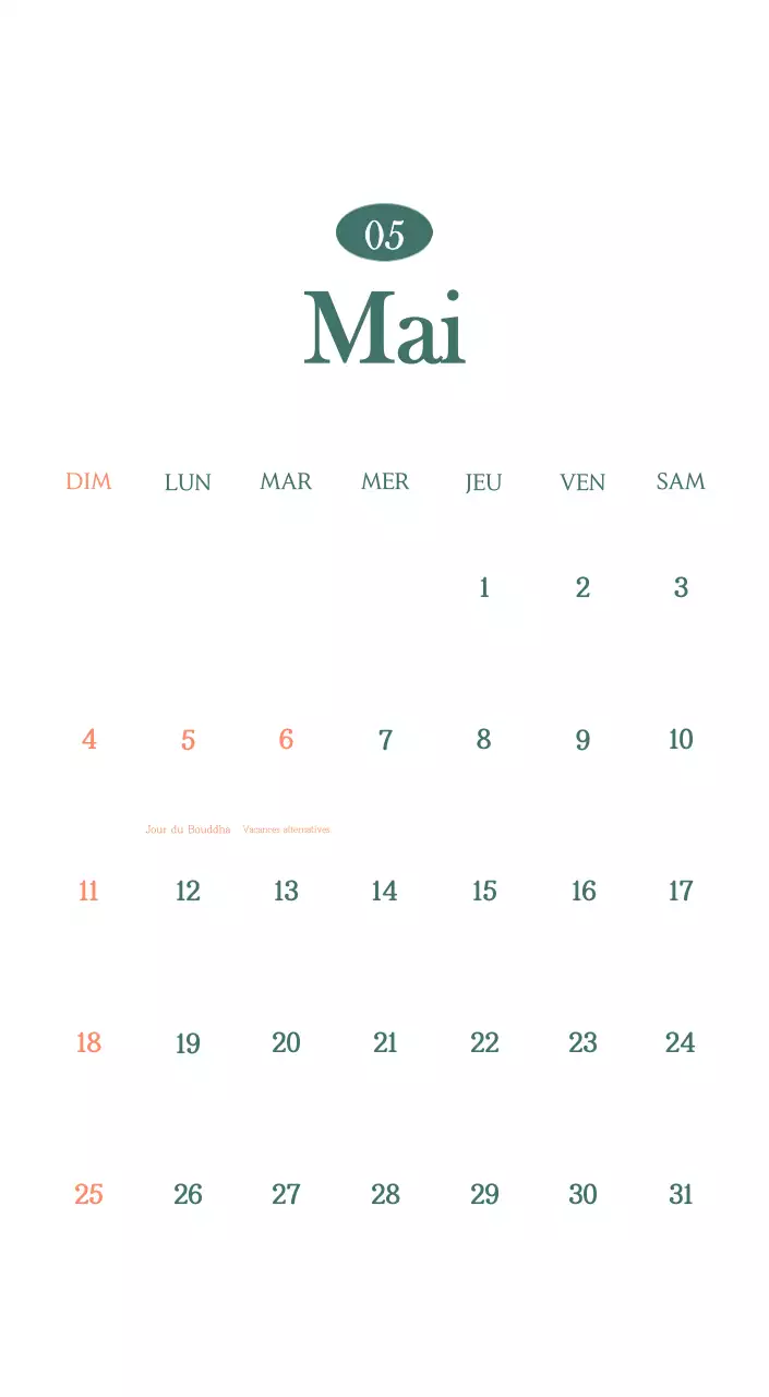 Un calendrier moderne pour les cafés avec des recommandations sur la boisson du mois.