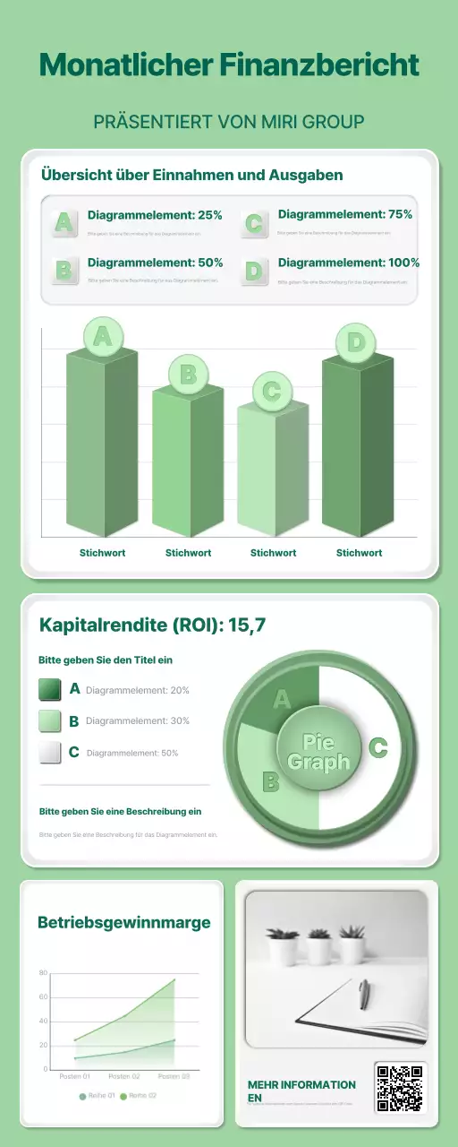 grüner moderner Finanzbericht