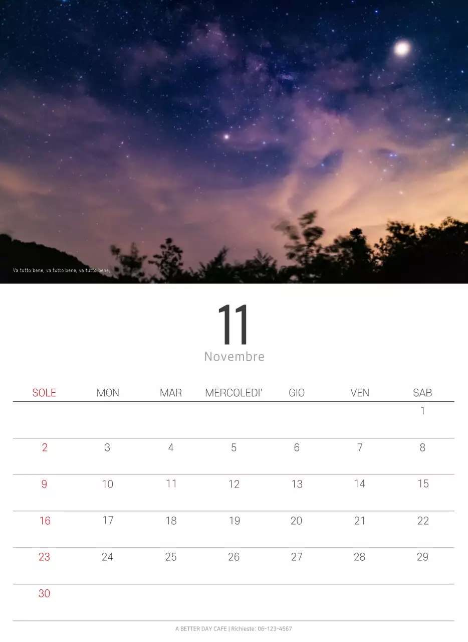 Calendario botanico naturale bianco e pulito