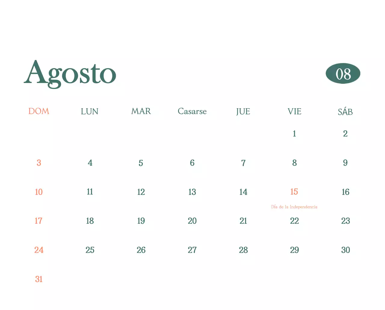 Un moderno calendario de cafeterías con recomendaciones para la bebida del mes