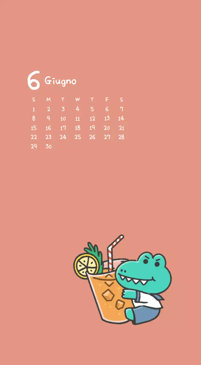 Un calendario con un simpatico concetto di illustrazione di Ago