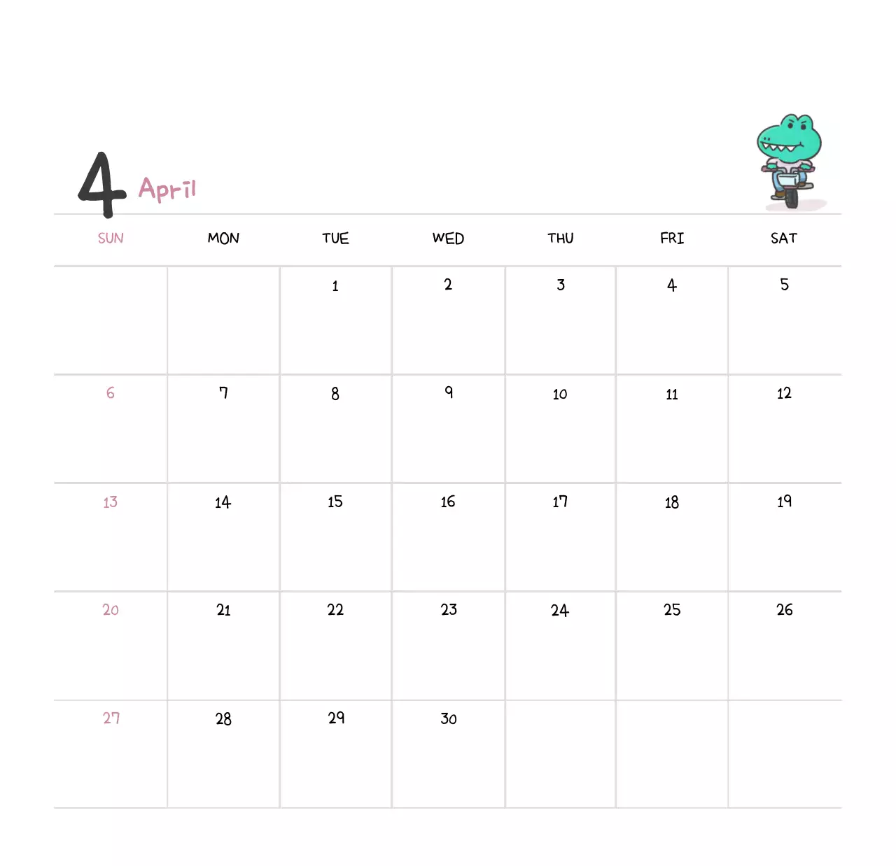 Kalender dengan konsep ilustrasi Ago yang lucu