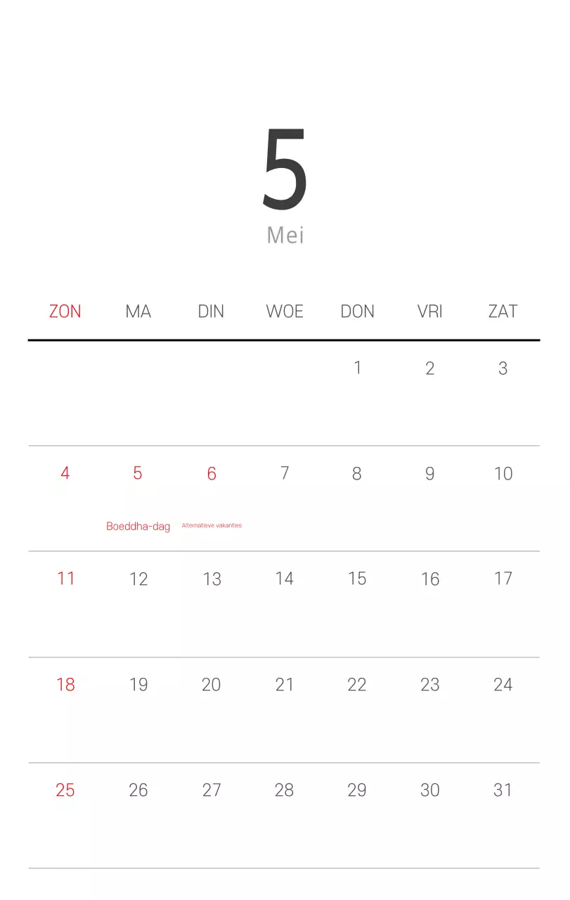 Witte schone botanische natuurkalender