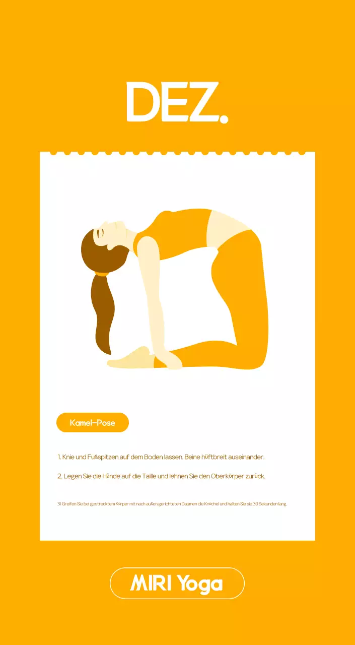 Orange Minimalistischer Yoga-Aktionskalender