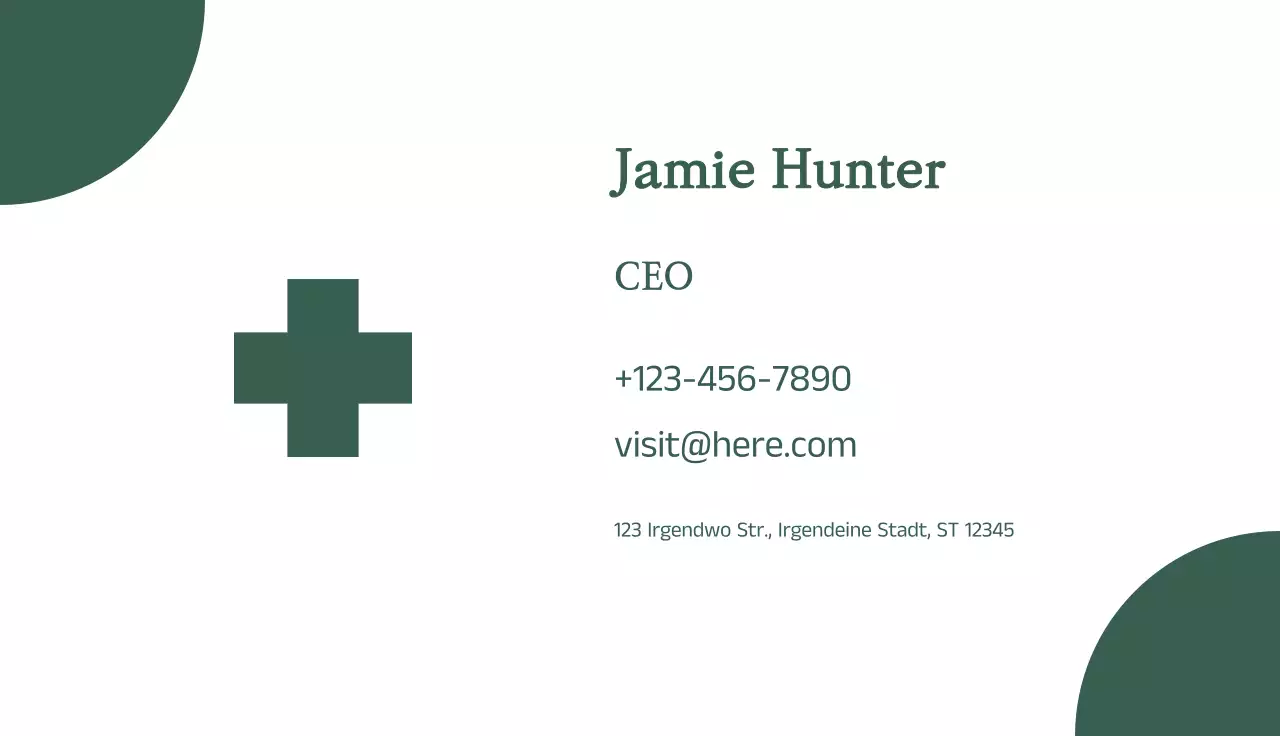 grüne minimalistische Visitenkarte