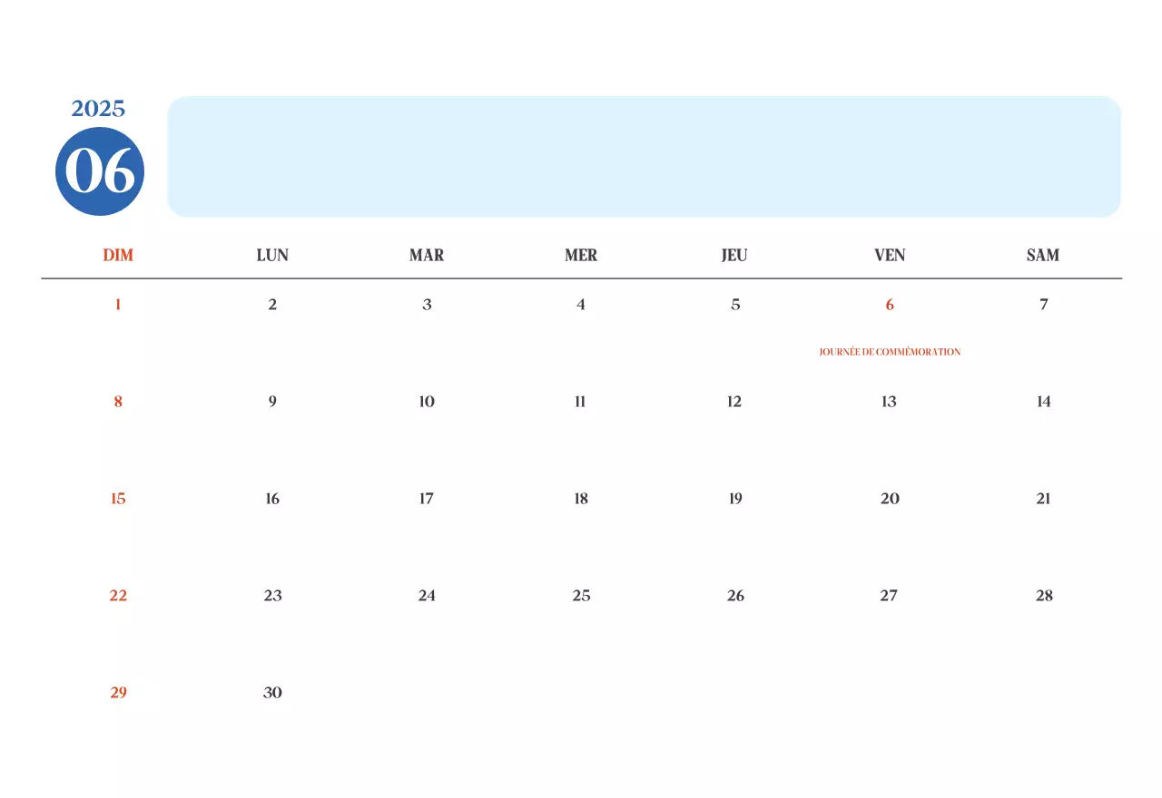 Calendrier hospitalier moderne bleu