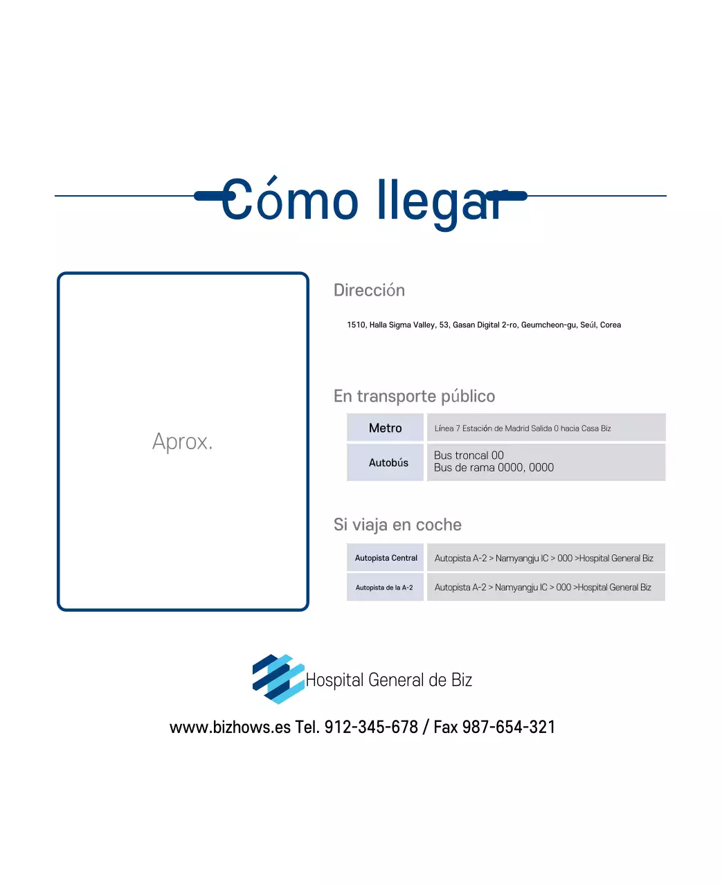 Calendario promocional Hospital Navy White Simple