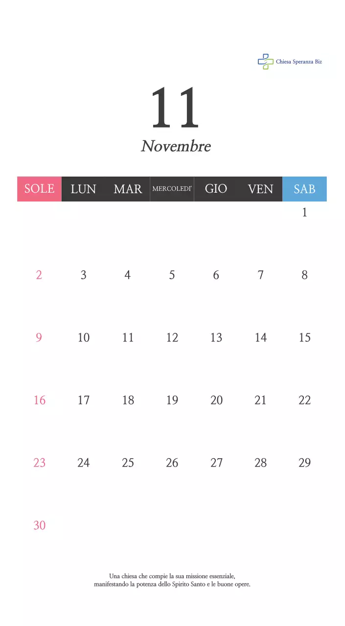 Promozione della chiesa biblica in calligrafia semplice