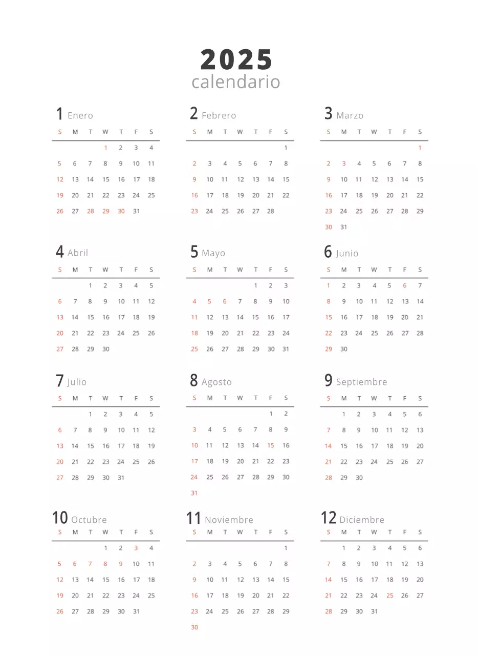 Calendario interior minimalista beige