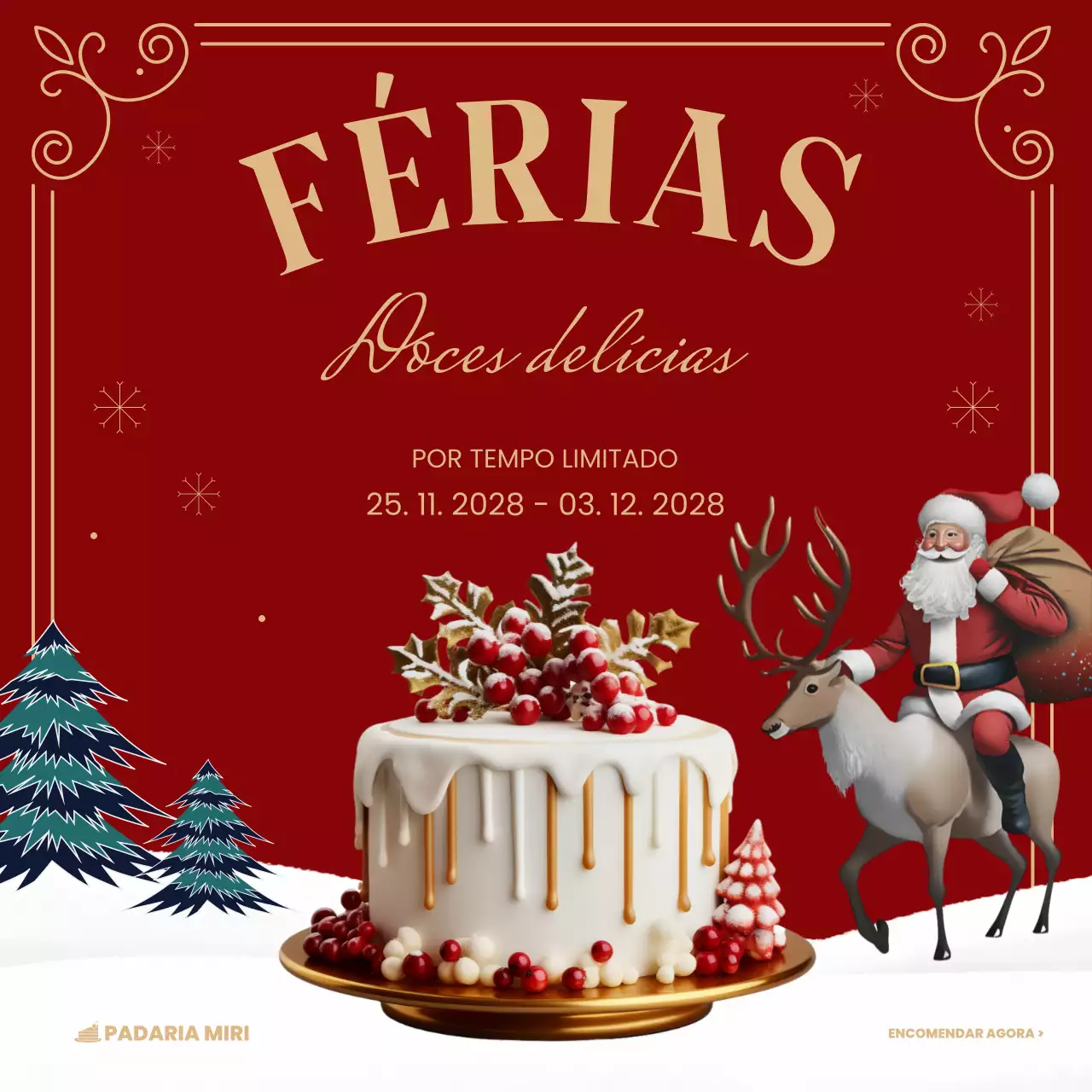 promoção de férias festiva vermelha