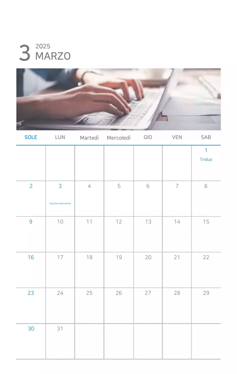 Calendario moderno blu Promozioni aziendali