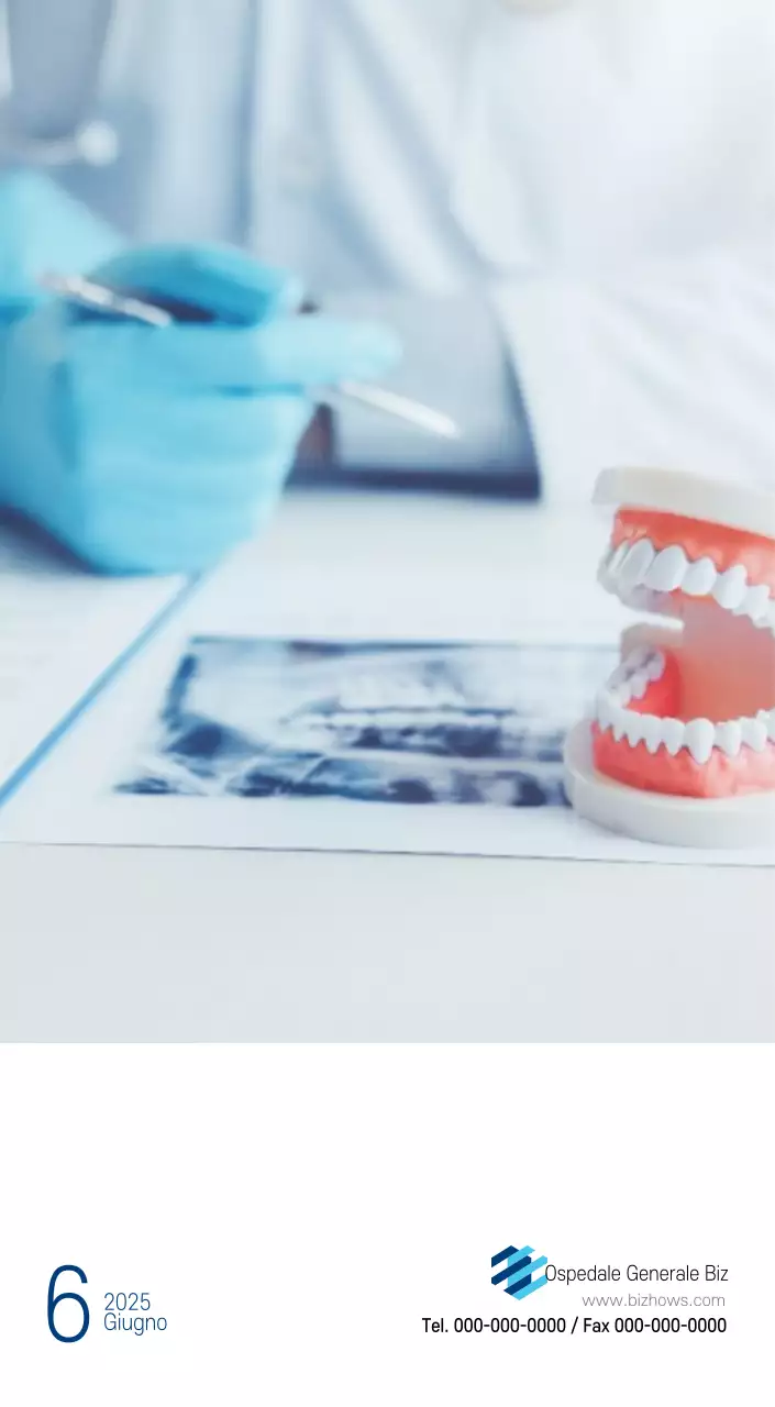 Calendario promozionale dell'ospedale semplice, bianco e blu