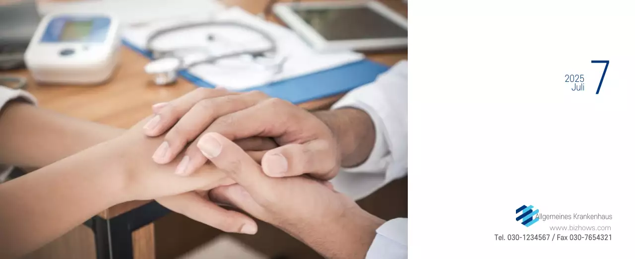 Marineblauer einfacher Krankenhaus-Werbekalender