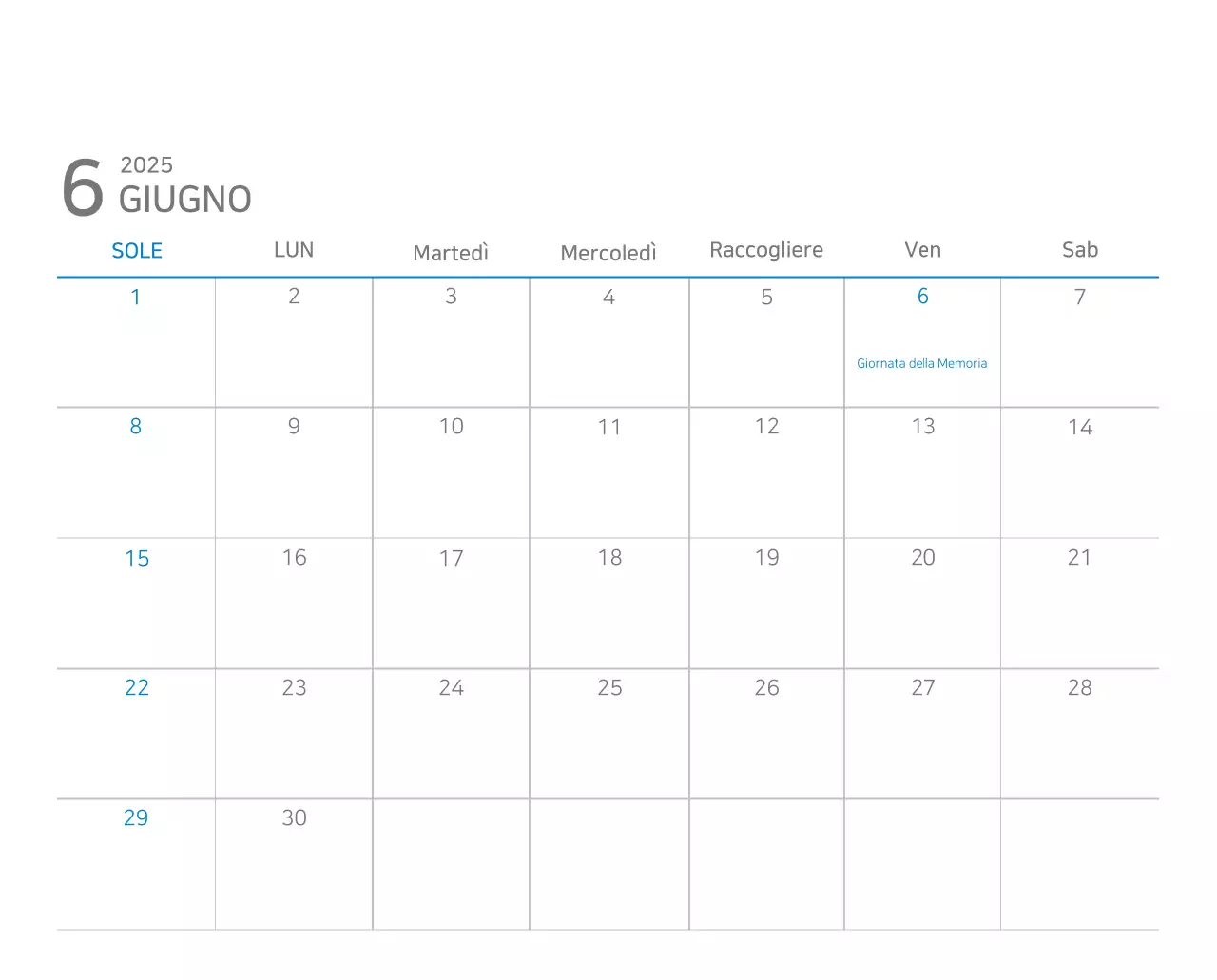 Calendario moderno blu Calendario moderno blu