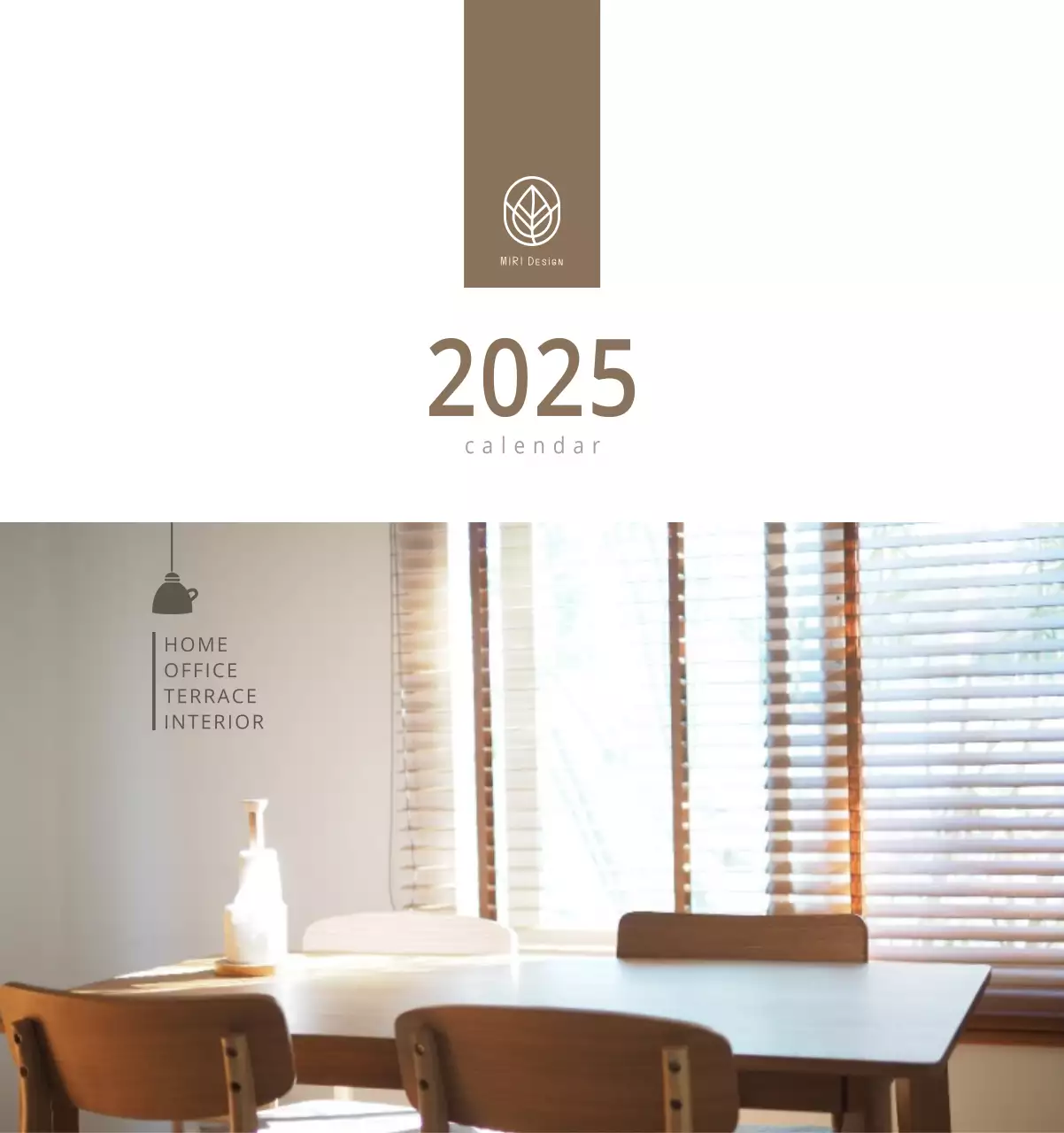 Kalender interior minimalis berwarna krem