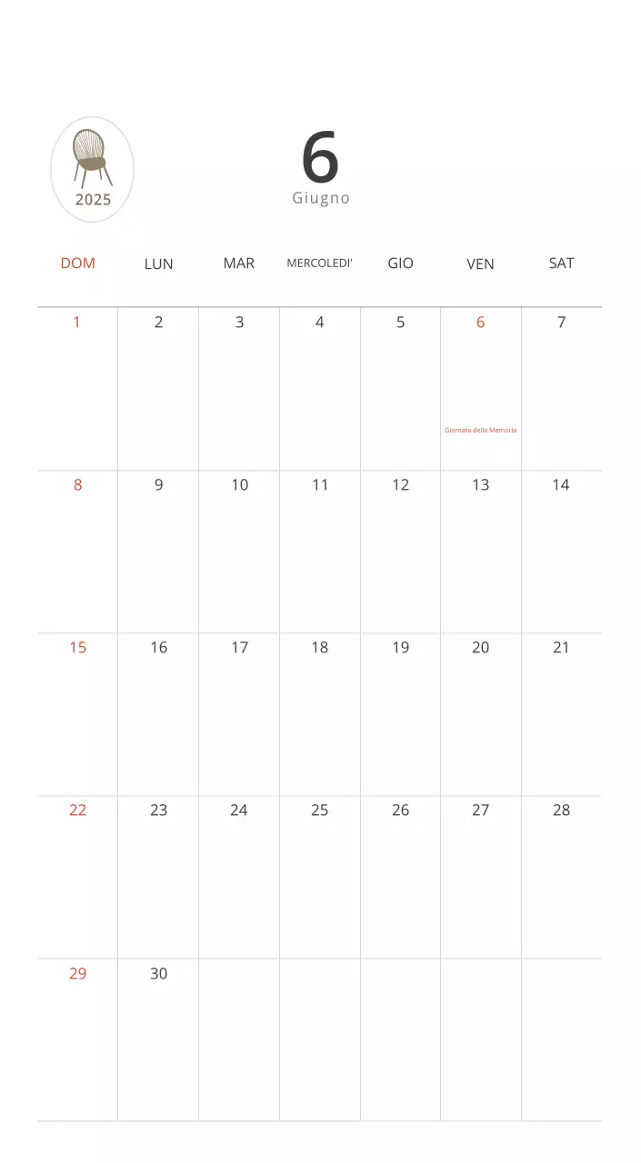 Calendario interno minimalista beige