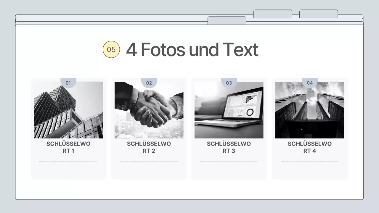 Ein einfacher, grauer Geschäftsplan