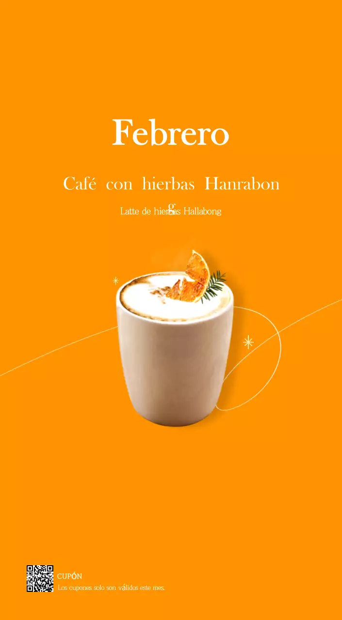 Un moderno calendario de cafeterías con recomendaciones para la bebida del mes