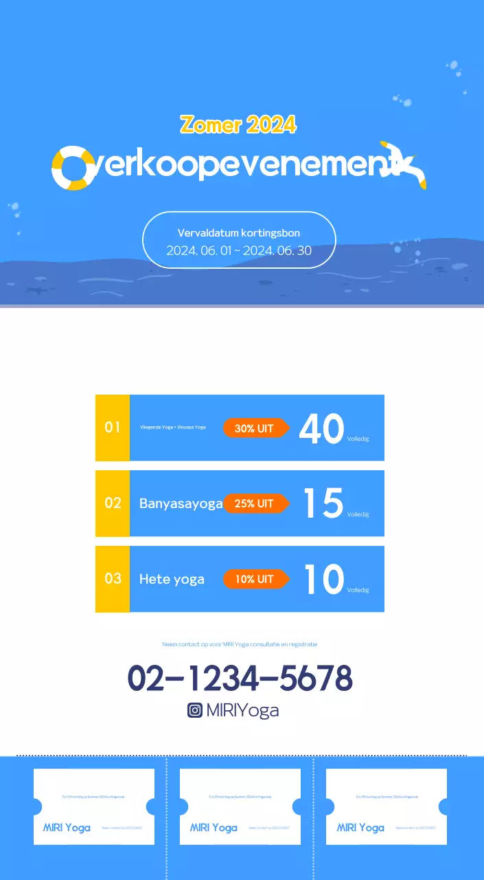 Oranje Minimalistische Yoga Promotiekalender