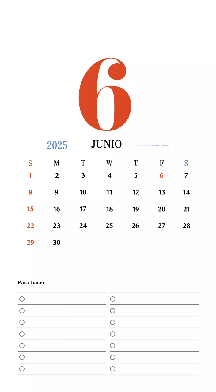 Calendario retro concept memory en rojo