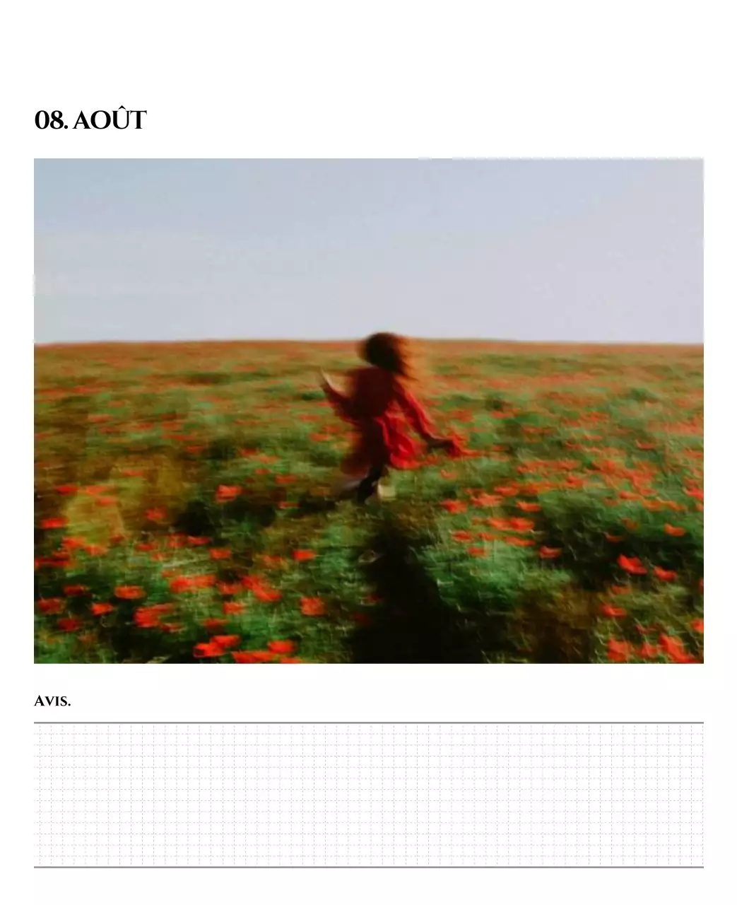 Calendrier simple avec un concept de photographie de voyage émotionnel en noir et blanc