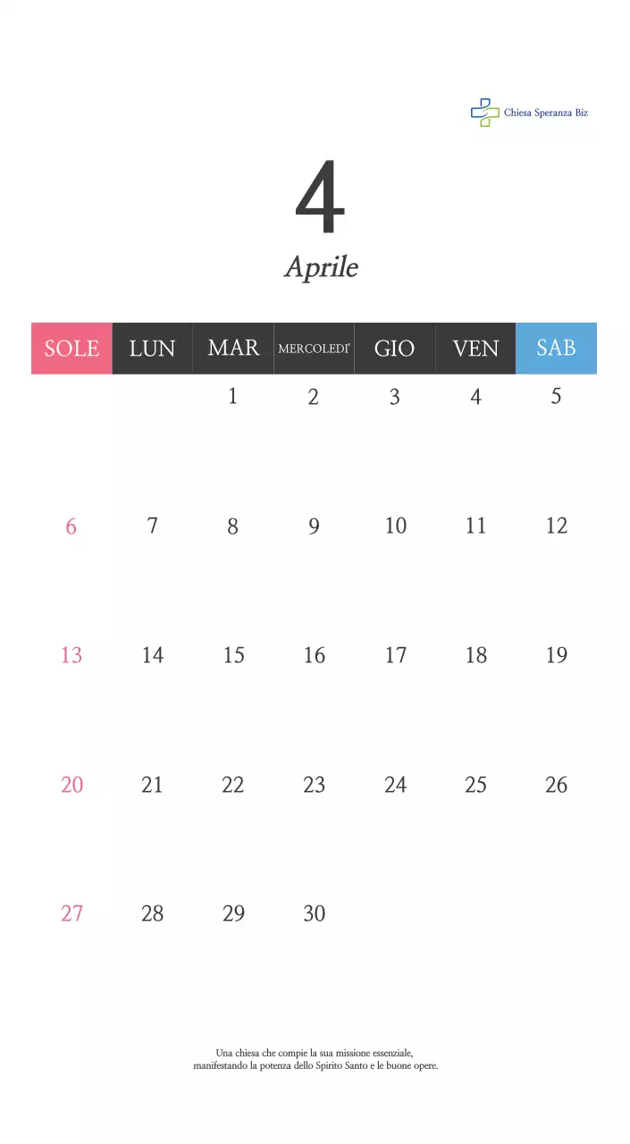 Promozione della chiesa biblica in calligrafia semplice