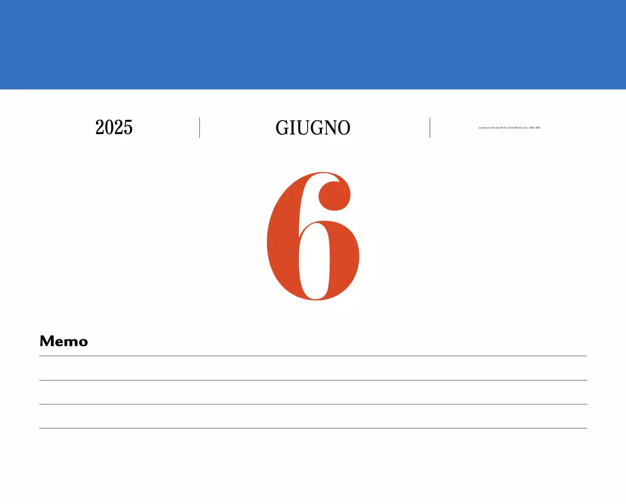 Calendario della memoria di concezione retrò in rosso