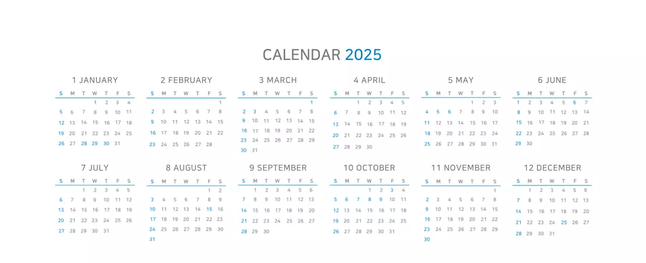 Blue Modern Calendar Corporate Promotions