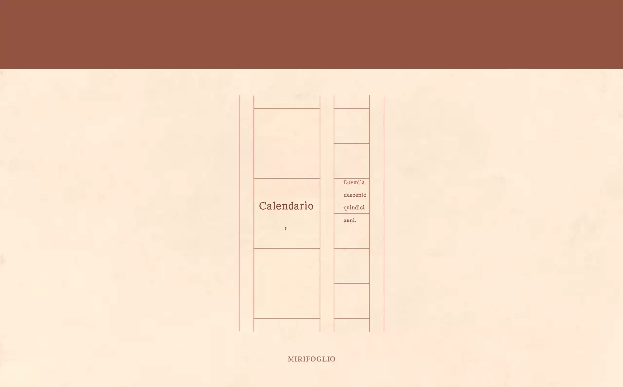 Un calendario sentimentale per fioristi in carta di lana marrone chiaro e marrone.