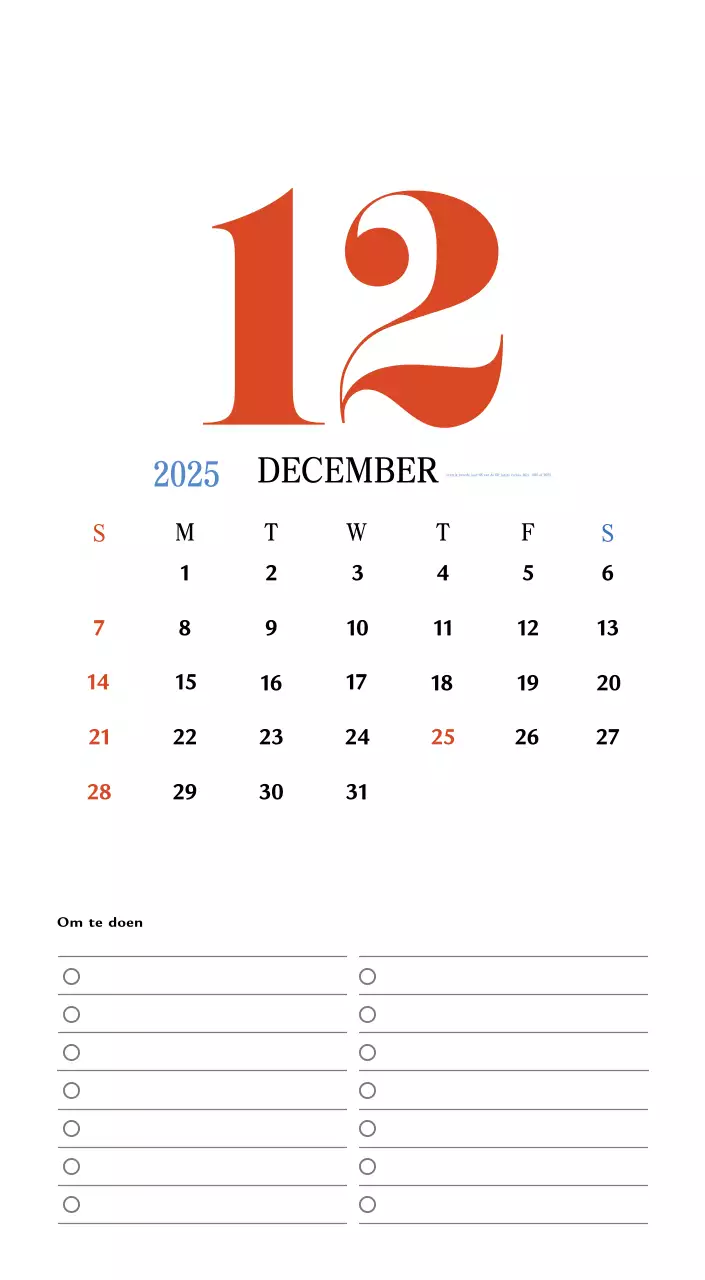 Retro concept memory kalender in rood