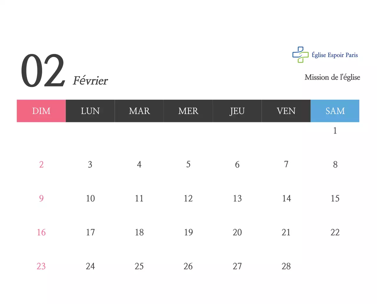 Calligraphie simple Promotion de l'église biblique