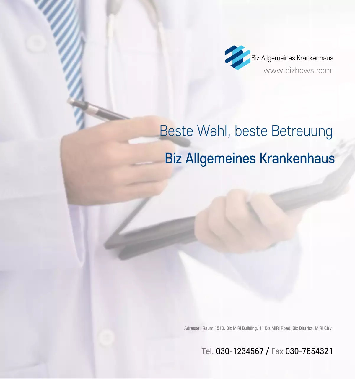 Marineblauer einfacher Krankenhaus-Werbekalender