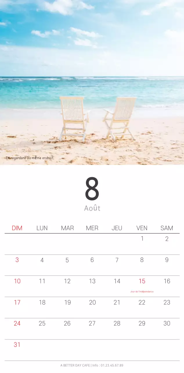 Calendrier botanique blanc et propre