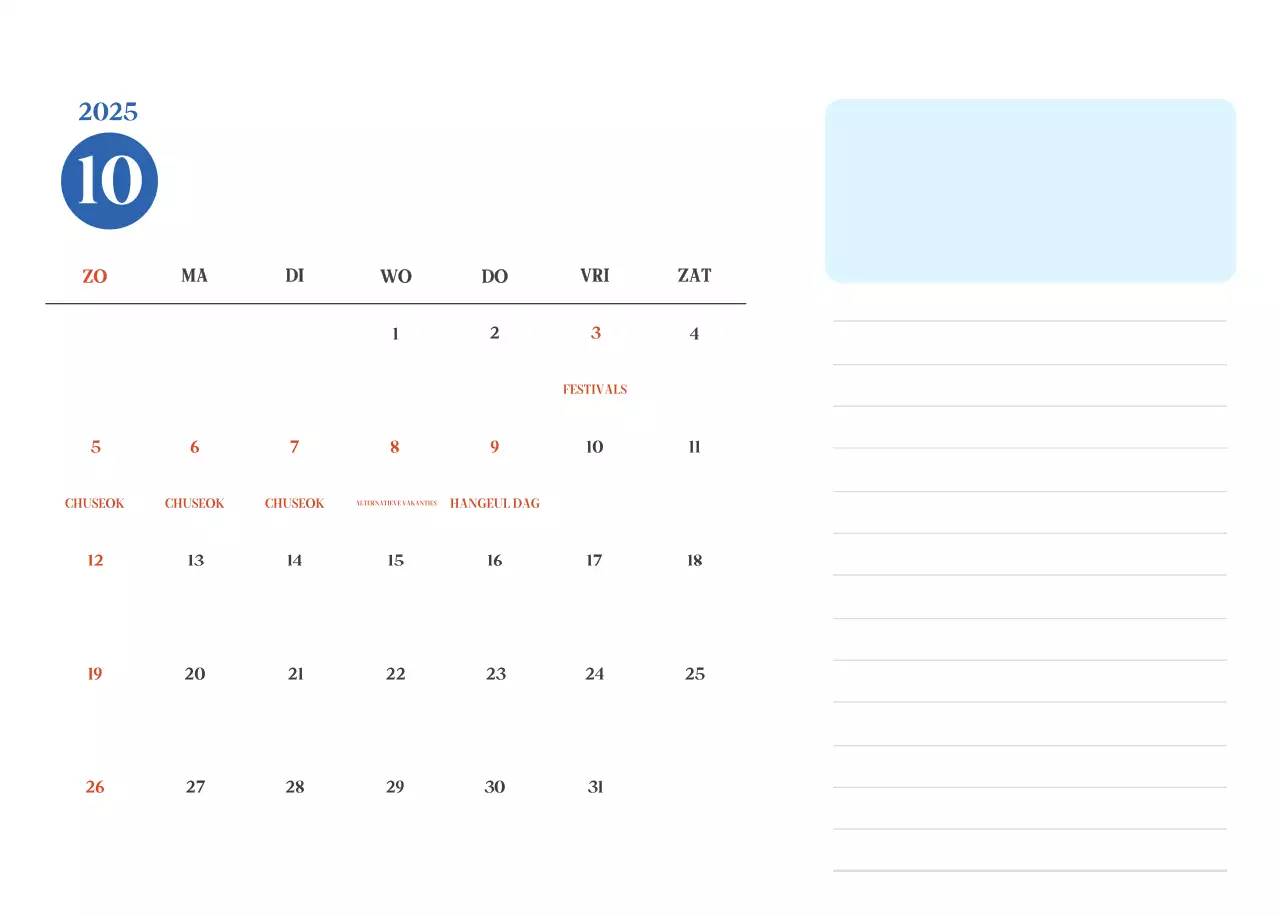 Blauwe moderne ziekenhuiskalender