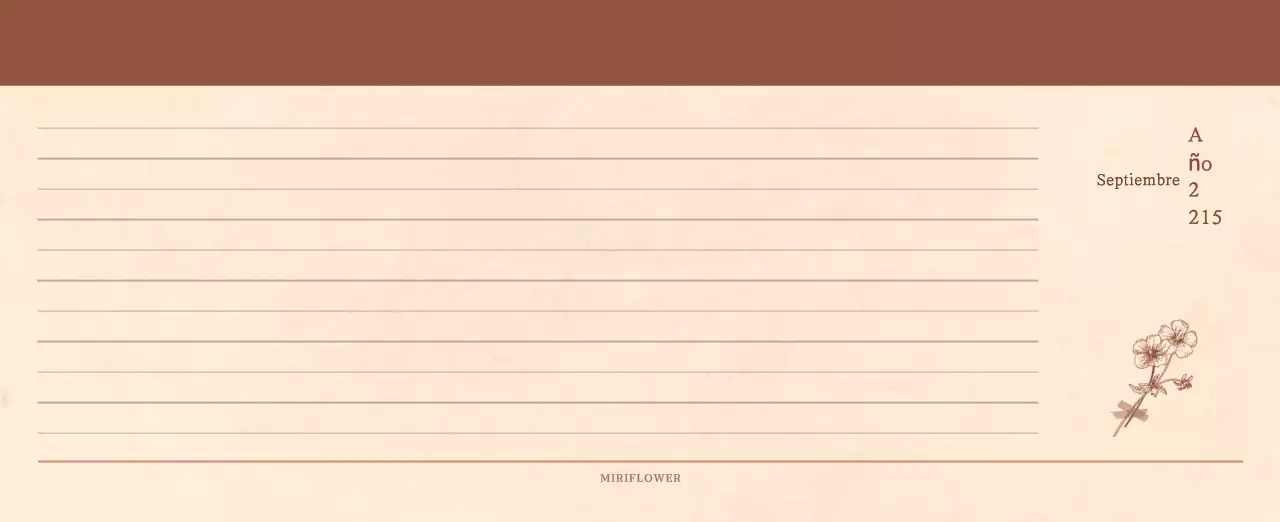 Un calendario sentimental de floristería en papel de lana marrón claro y marrón concepto