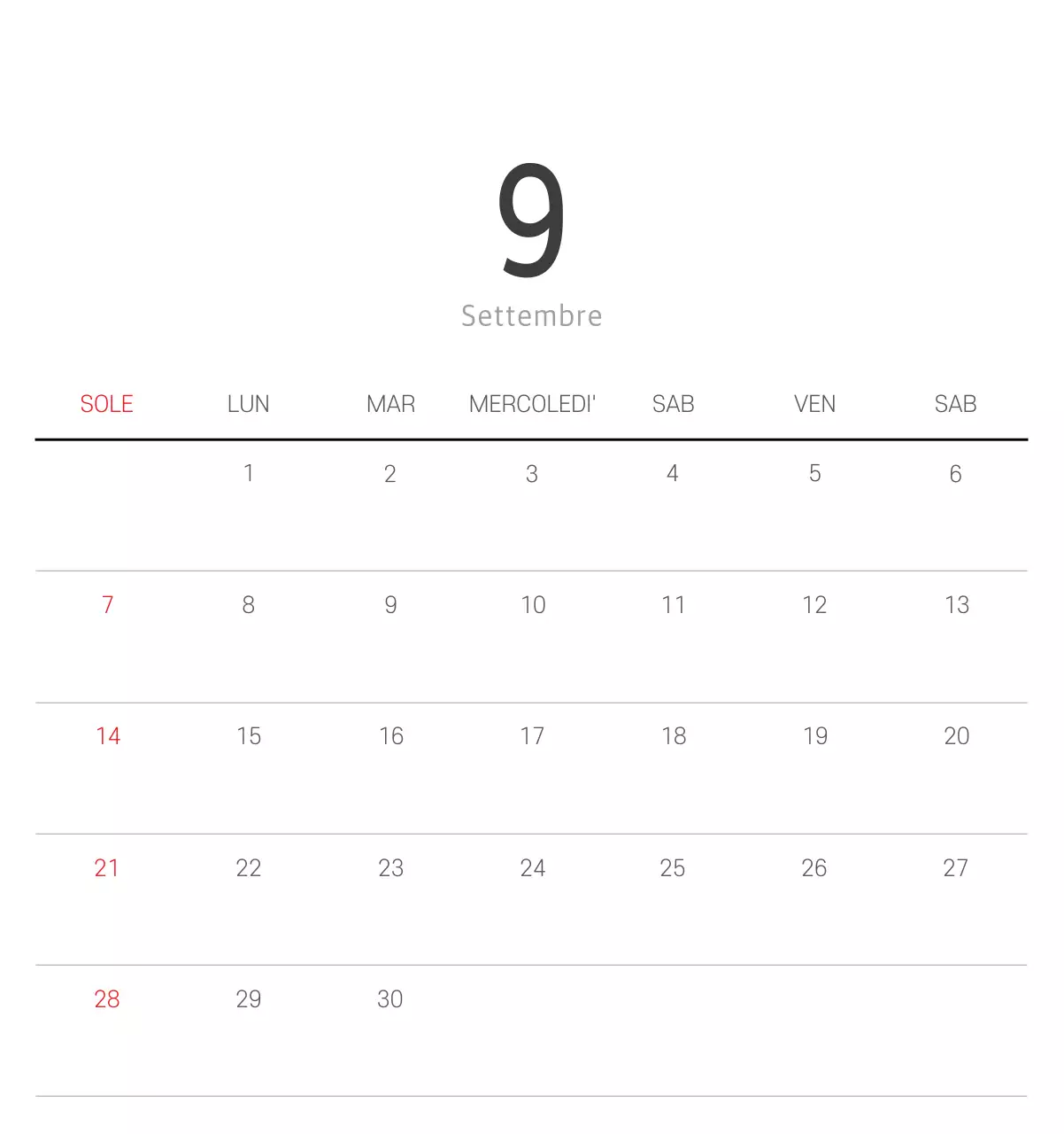 Calendario botanico naturale bianco e pulito