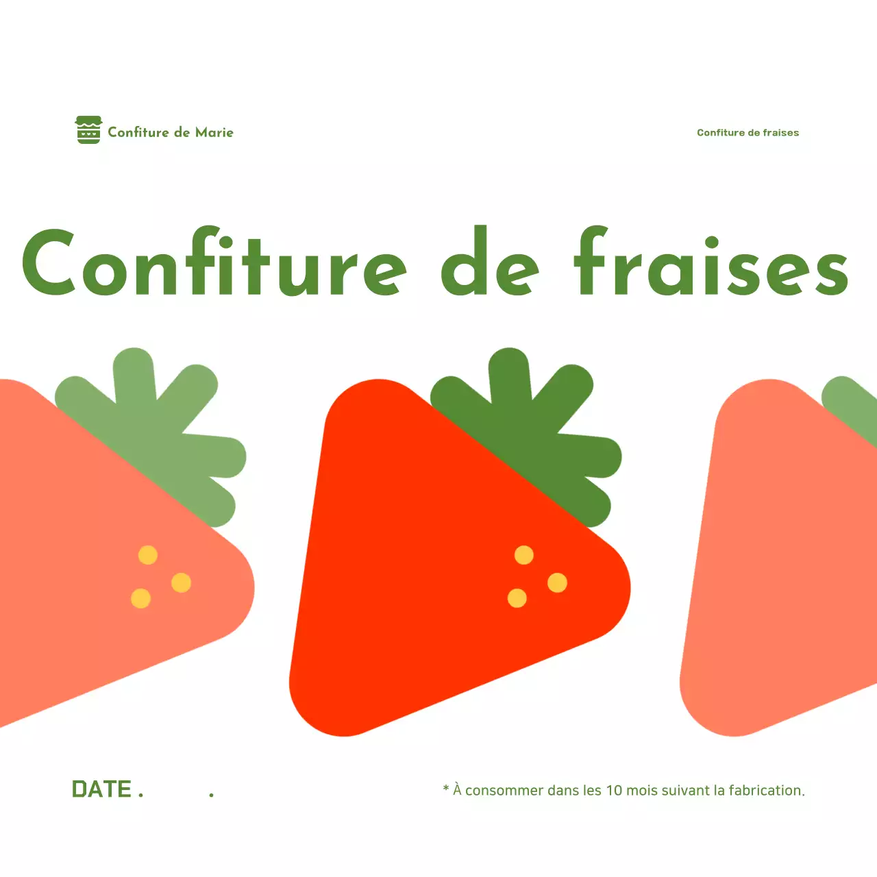 Étiquette de confiture simple bleue