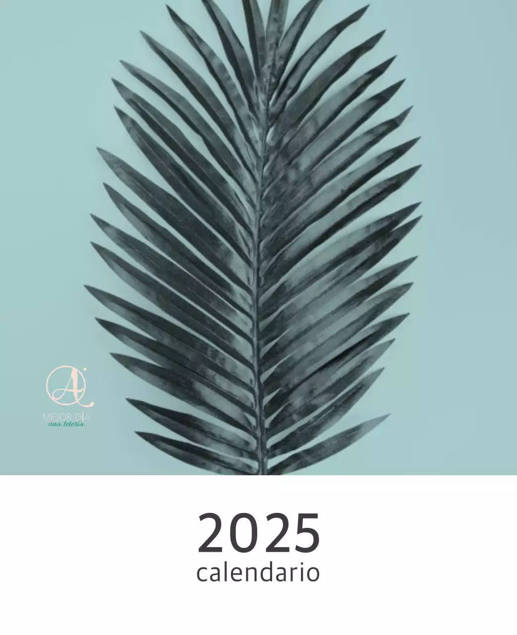 Calendario blanco de naturaleza botánica limpia