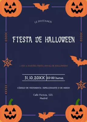 Invitación naranja marino para fiesta de Halloween