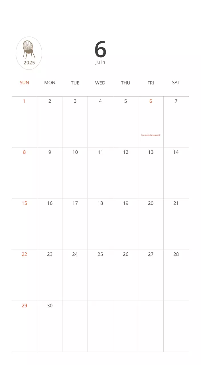 Calendrier intérieur minimaliste beige