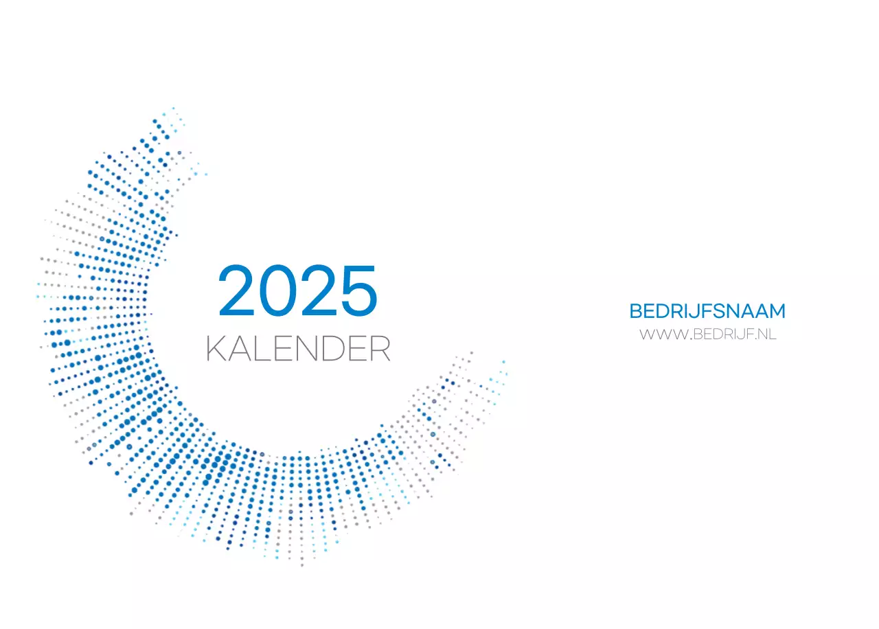 Blauwe minimalistische kalender