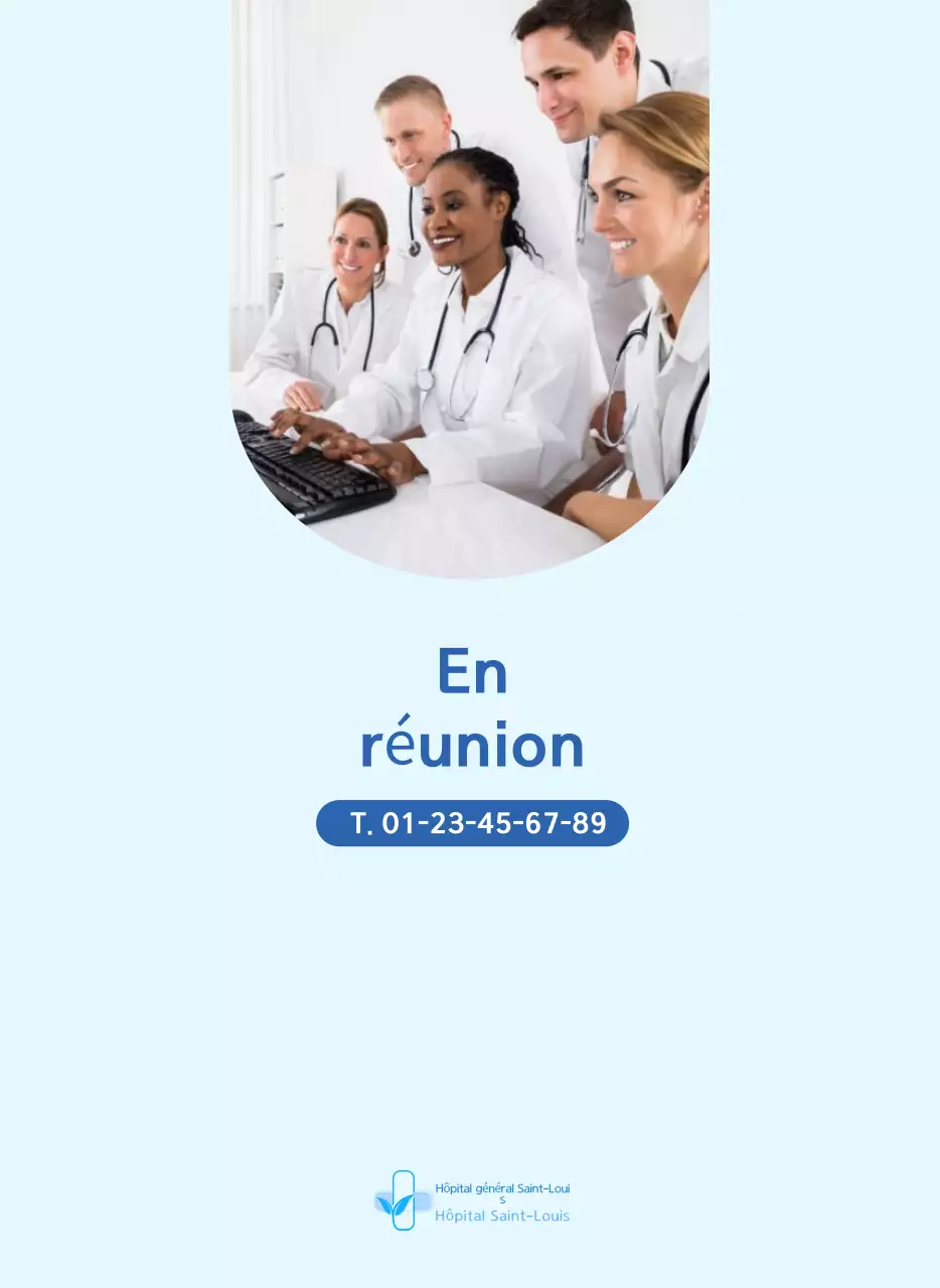 Calendrier hospitalier moderne bleu