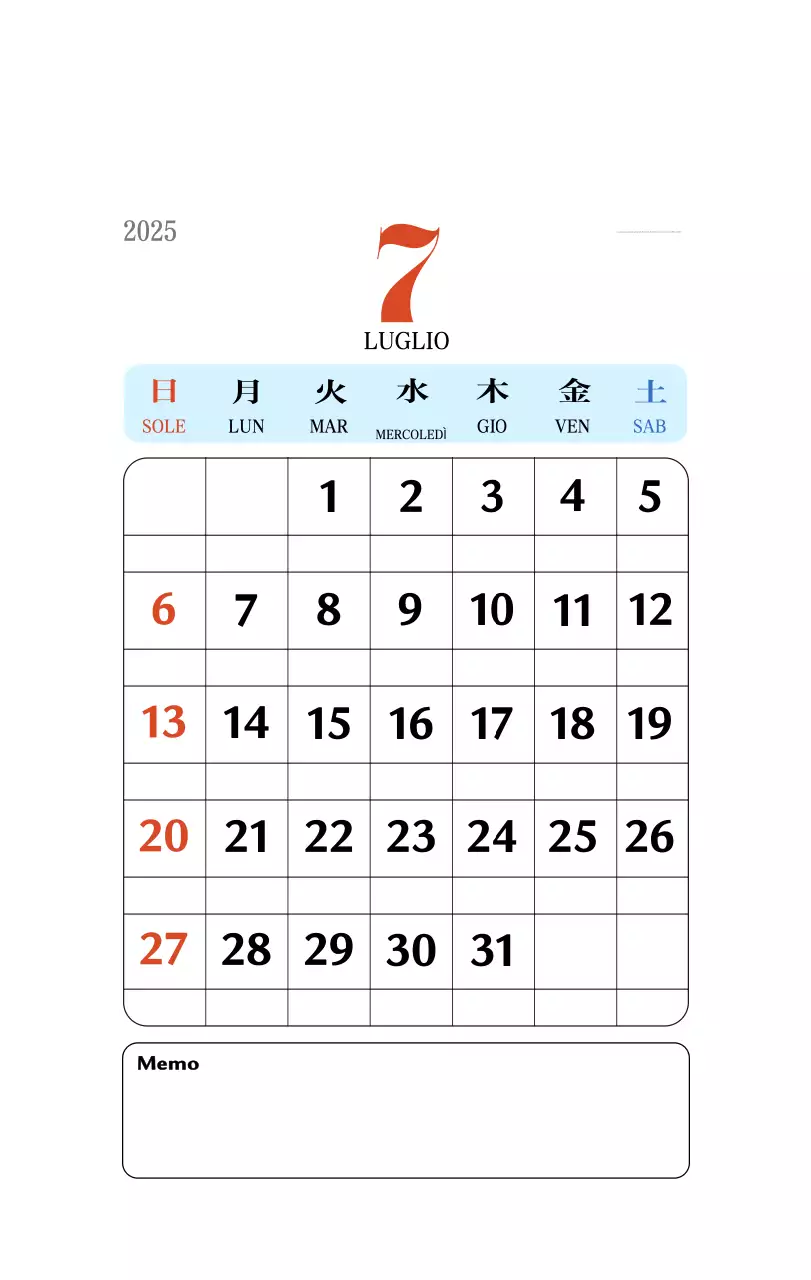 Calendario della memoria di concezione retrò in rosso