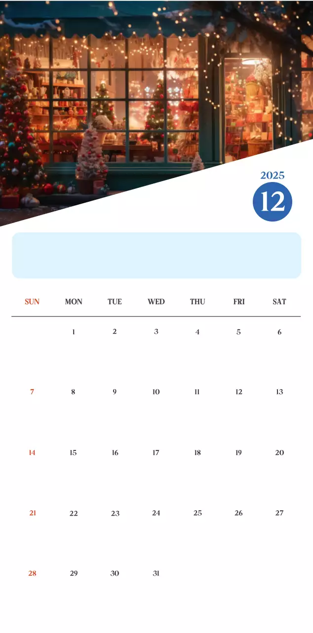 ブルーモダン病院カレンダー